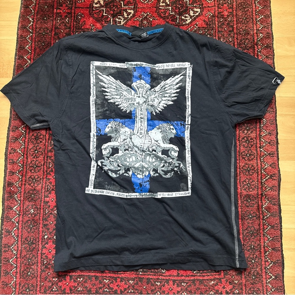 Y2k Affliction Style Short-Sleeve Tee Crazy Graphic Mens Size XL